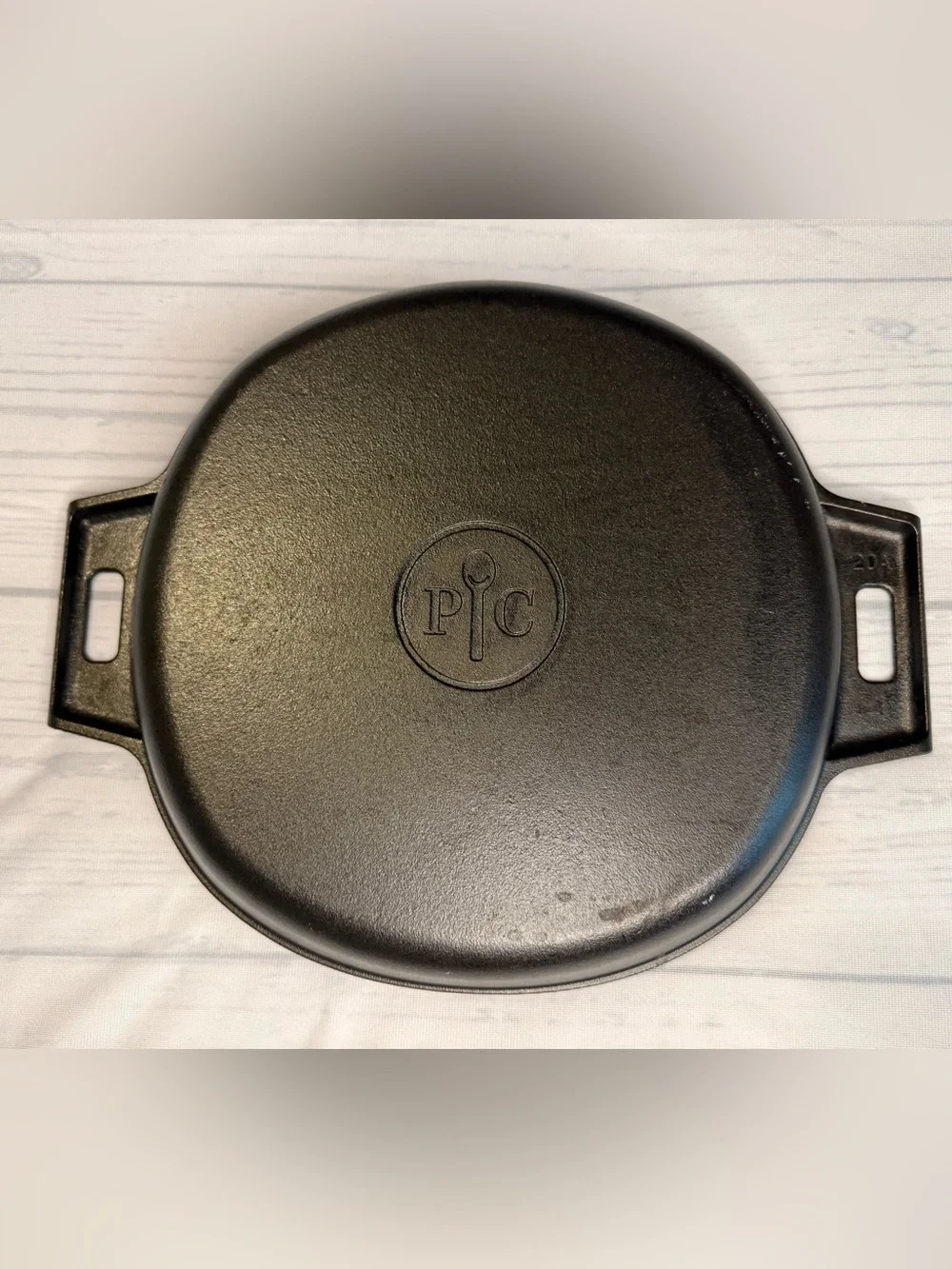 The Pampered Chef Black Cast Iron Fry Pan Skillet with Dual Handles, 12”